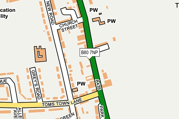 B80 7NP map - OS OpenMap – Local (Ordnance Survey)