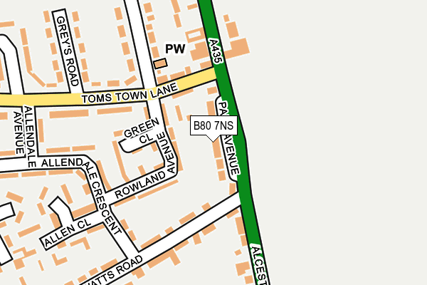 B80 7NS map - OS OpenMap – Local (Ordnance Survey)