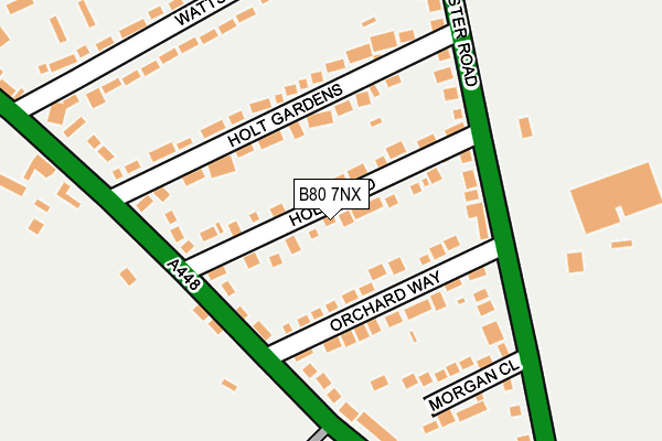 B80 7NX map - OS OpenMap – Local (Ordnance Survey)