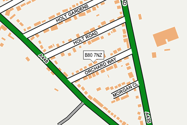 B80 7NZ map - OS OpenMap – Local (Ordnance Survey)
