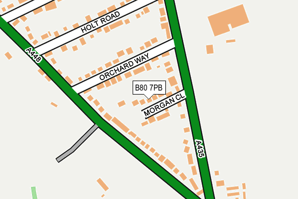 B80 7PB map - OS OpenMap – Local (Ordnance Survey)