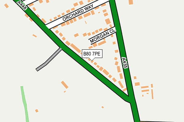 B80 7PE map - OS OpenMap – Local (Ordnance Survey)