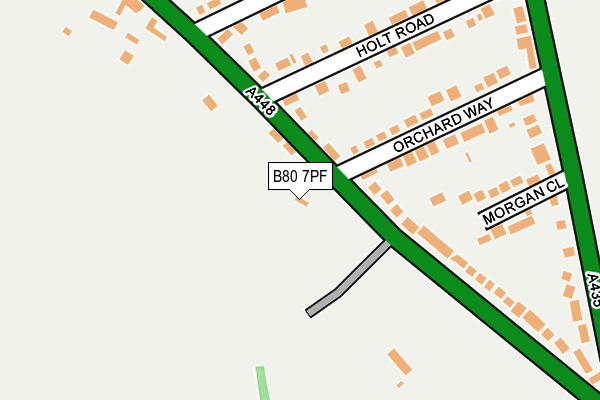 B80 7PF map - OS OpenMap – Local (Ordnance Survey)