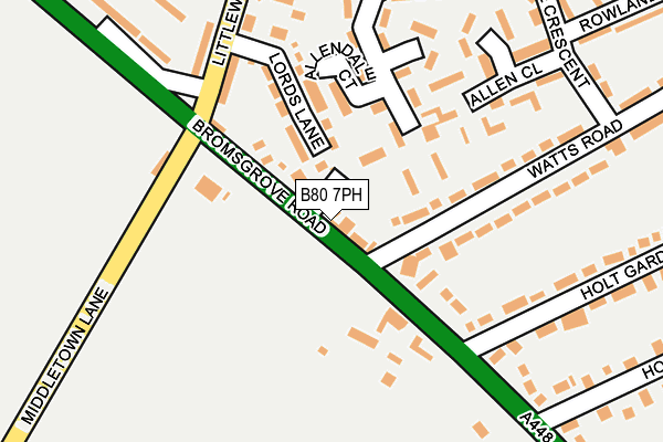 B80 7PH map - OS OpenMap – Local (Ordnance Survey)