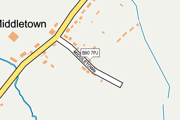 B80 7PJ map - OS OpenMap – Local (Ordnance Survey)