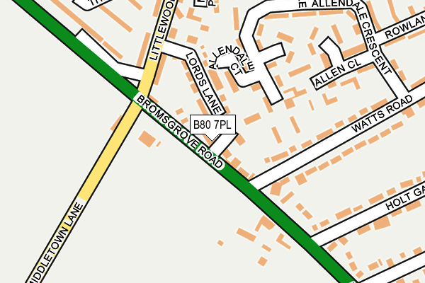 B80 7PL map - OS OpenMap – Local (Ordnance Survey)