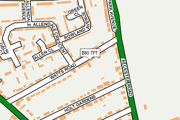 B80 7PT map - OS OpenMap – Local (Ordnance Survey)