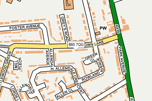 B80 7QG map - OS OpenMap – Local (Ordnance Survey)