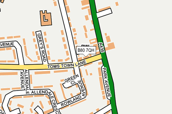 B80 7QH map - OS OpenMap – Local (Ordnance Survey)