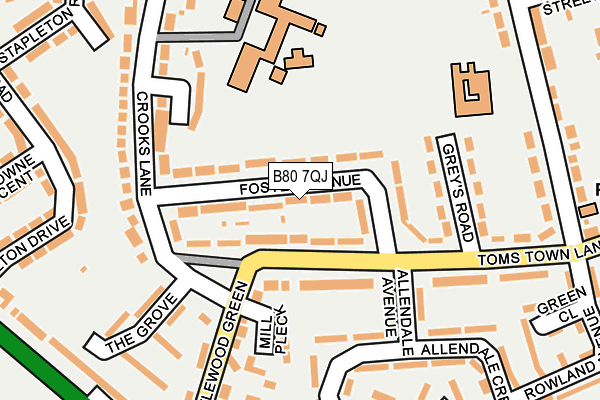 B80 7QJ map - OS OpenMap – Local (Ordnance Survey)