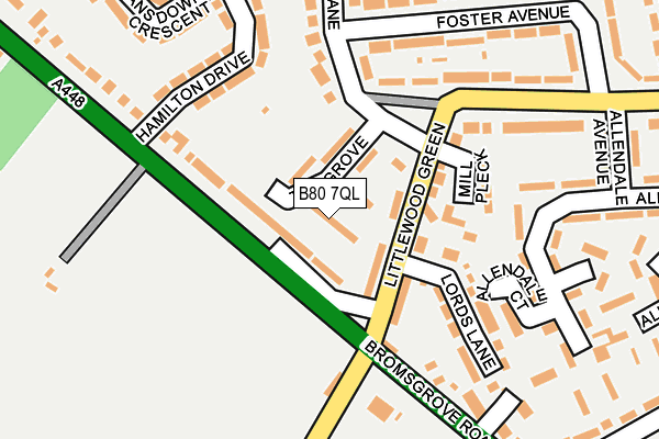 B80 7QL map - OS OpenMap – Local (Ordnance Survey)