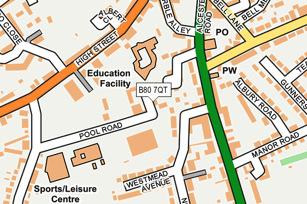 B80 7QT map - OS OpenMap – Local (Ordnance Survey)