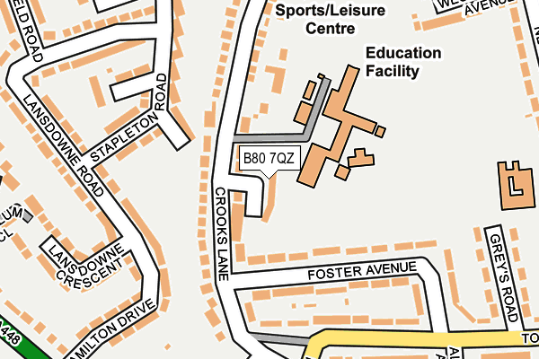 B80 7QZ map - OS OpenMap – Local (Ordnance Survey)