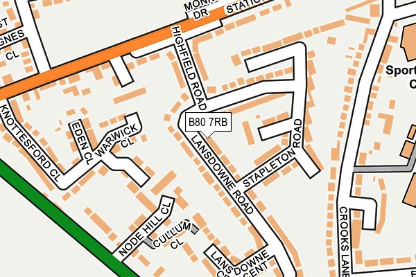 B80 7RB map - OS OpenMap – Local (Ordnance Survey)