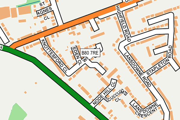 B80 7RE map - OS OpenMap – Local (Ordnance Survey)