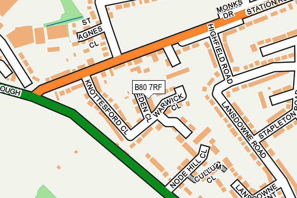 B80 7RF map - OS OpenMap – Local (Ordnance Survey)