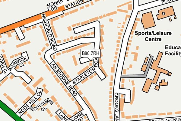 B80 7RH map - OS OpenMap – Local (Ordnance Survey)