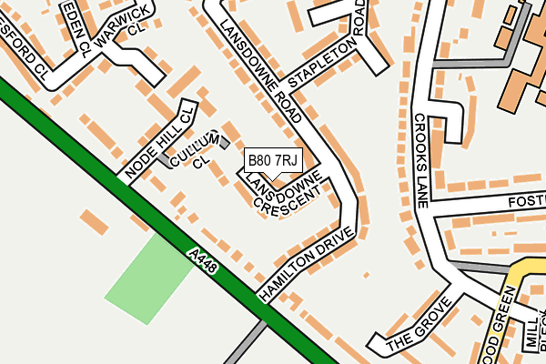 B80 7RJ map - OS OpenMap – Local (Ordnance Survey)