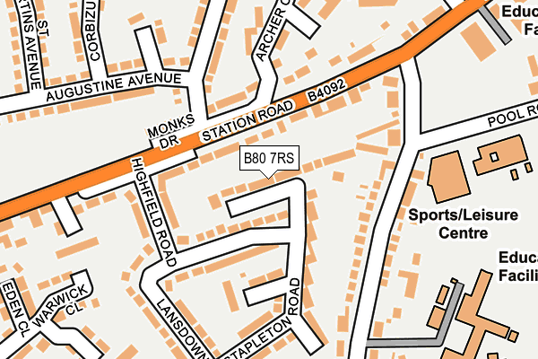 B80 7RS map - OS OpenMap – Local (Ordnance Survey)