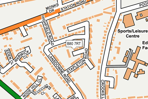 B80 7RT map - OS OpenMap – Local (Ordnance Survey)