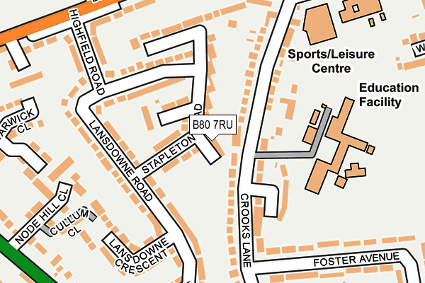 B80 7RU map - OS OpenMap – Local (Ordnance Survey)