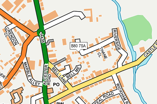 B80 7SA map - OS OpenMap – Local (Ordnance Survey)