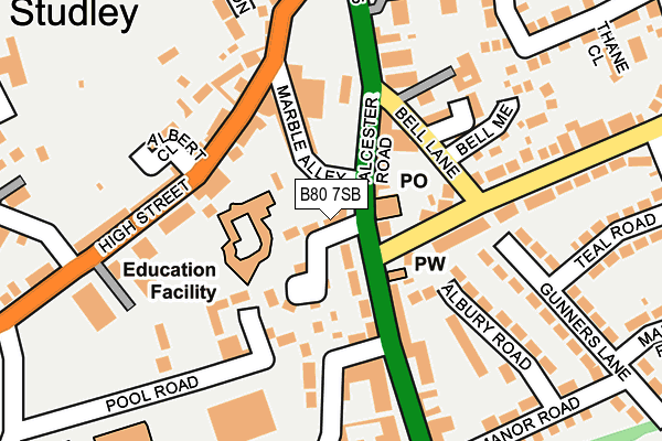 B80 7SB map - OS OpenMap – Local (Ordnance Survey)