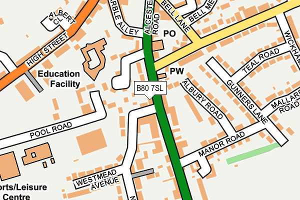 B80 7SL map - OS OpenMap – Local (Ordnance Survey)