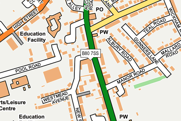 B80 7SS map - OS OpenMap – Local (Ordnance Survey)