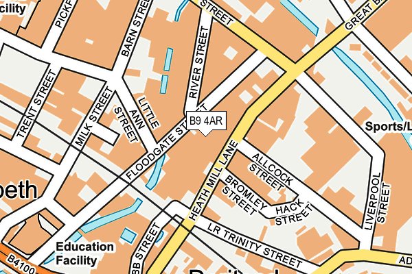 B9 4AR map - OS OpenMap – Local (Ordnance Survey)