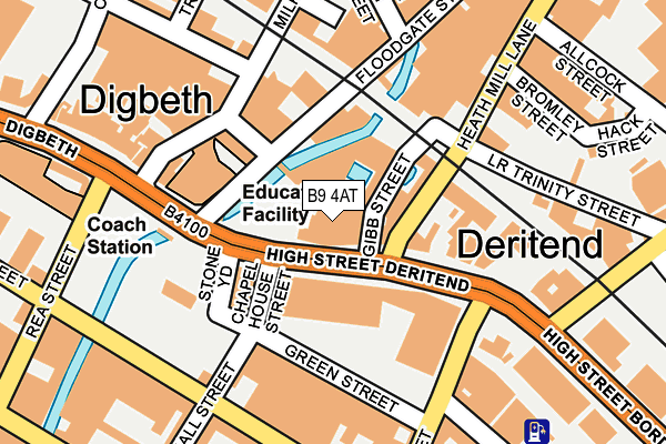 B9 4AT map - OS OpenMap – Local (Ordnance Survey)