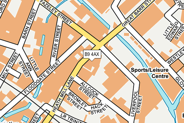 B9 4AX map - OS OpenMap – Local (Ordnance Survey)