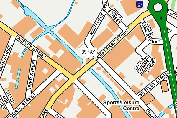 B9 4AY map - OS OpenMap – Local (Ordnance Survey)