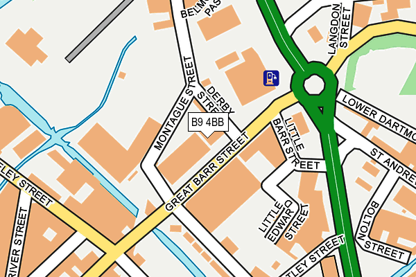 B9 4BB map - OS OpenMap – Local (Ordnance Survey)