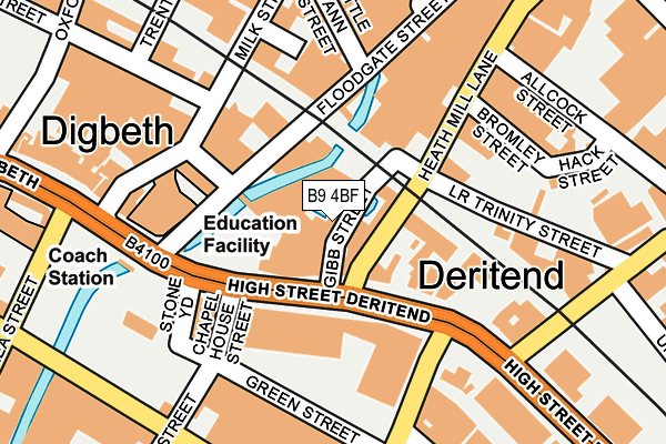 B9 4BF map - OS OpenMap – Local (Ordnance Survey)