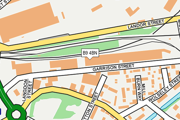 B9 4BN map - OS OpenMap – Local (Ordnance Survey)