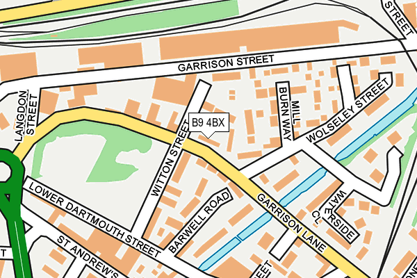 B9 4BX map - OS OpenMap – Local (Ordnance Survey)