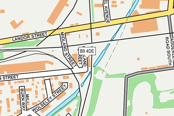 B9 4DE map - OS OpenMap – Local (Ordnance Survey)