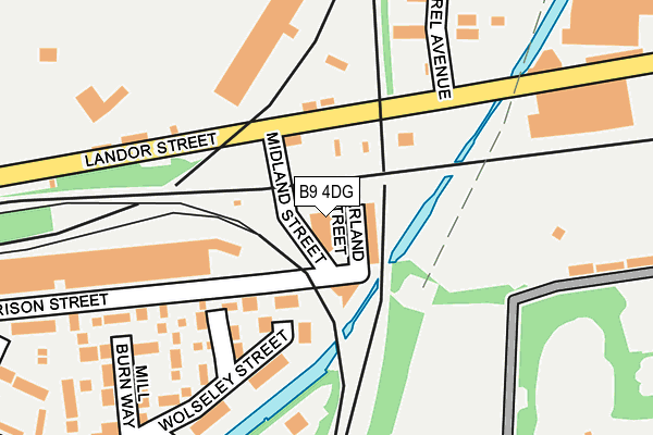 B9 4DG map - OS OpenMap – Local (Ordnance Survey)