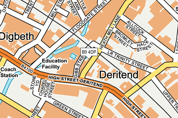 B9 4DP map - OS OpenMap – Local (Ordnance Survey)