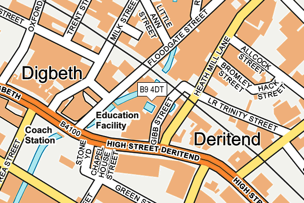 B9 4DT map - OS OpenMap – Local (Ordnance Survey)