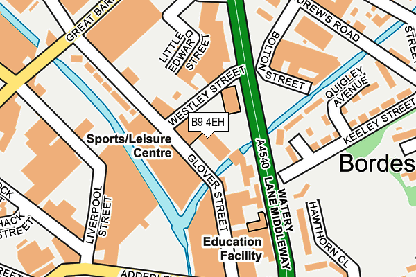 B9 4EH map - OS OpenMap – Local (Ordnance Survey)