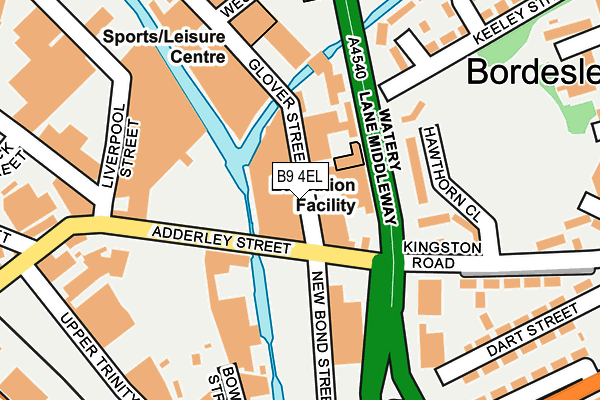 B9 4EL map - OS OpenMap – Local (Ordnance Survey)