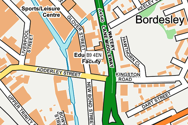 B9 4EN map - OS OpenMap – Local (Ordnance Survey)
