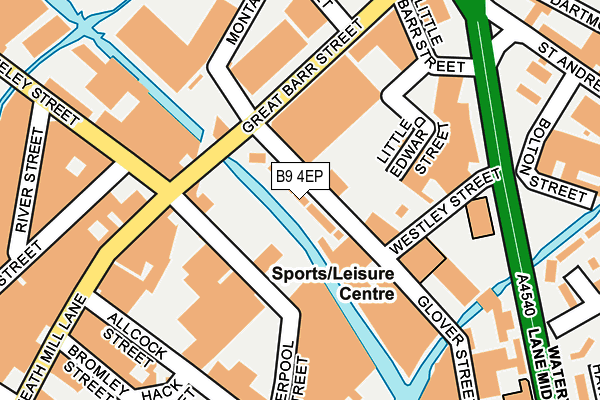 B9 4EP map - OS OpenMap – Local (Ordnance Survey)