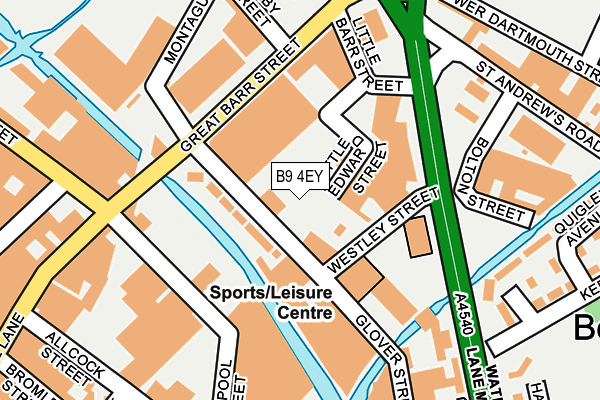 B9 4EY map - OS OpenMap – Local (Ordnance Survey)