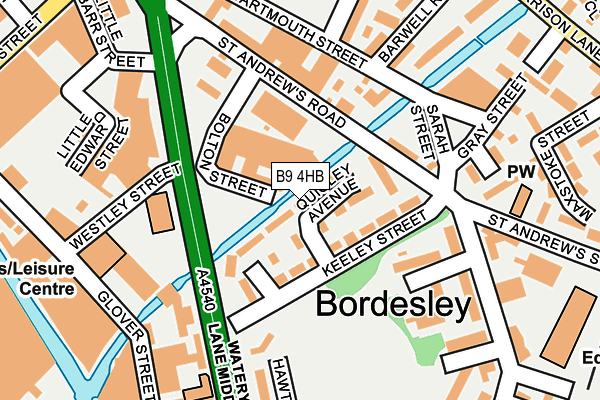 B9 4HB map - OS OpenMap – Local (Ordnance Survey)