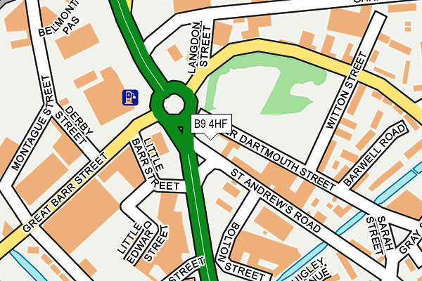 B9 4HF map - OS OpenMap – Local (Ordnance Survey)