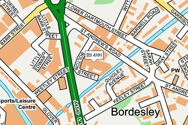 B9 4HH map - OS OpenMap – Local (Ordnance Survey)