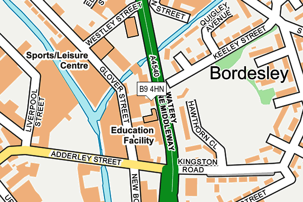 B9 4HN map - OS OpenMap – Local (Ordnance Survey)